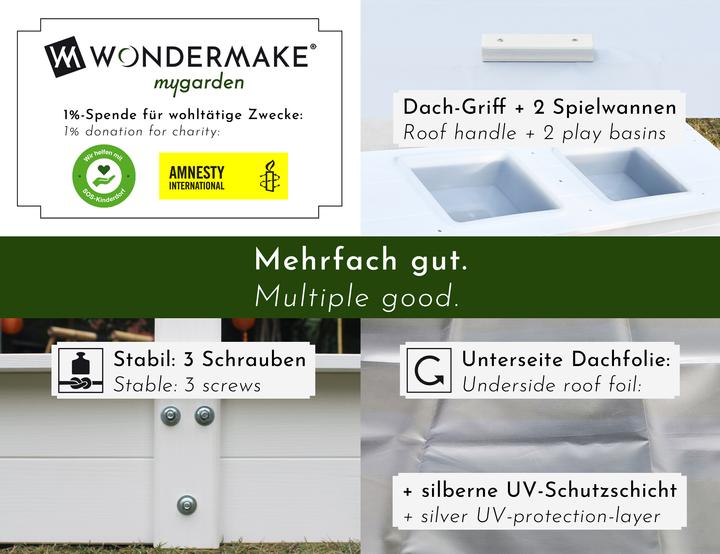 Actual product image Wondermake Design-Sandkasten "solarca2" mit Spielwannen u. Abdeckung, Fichte