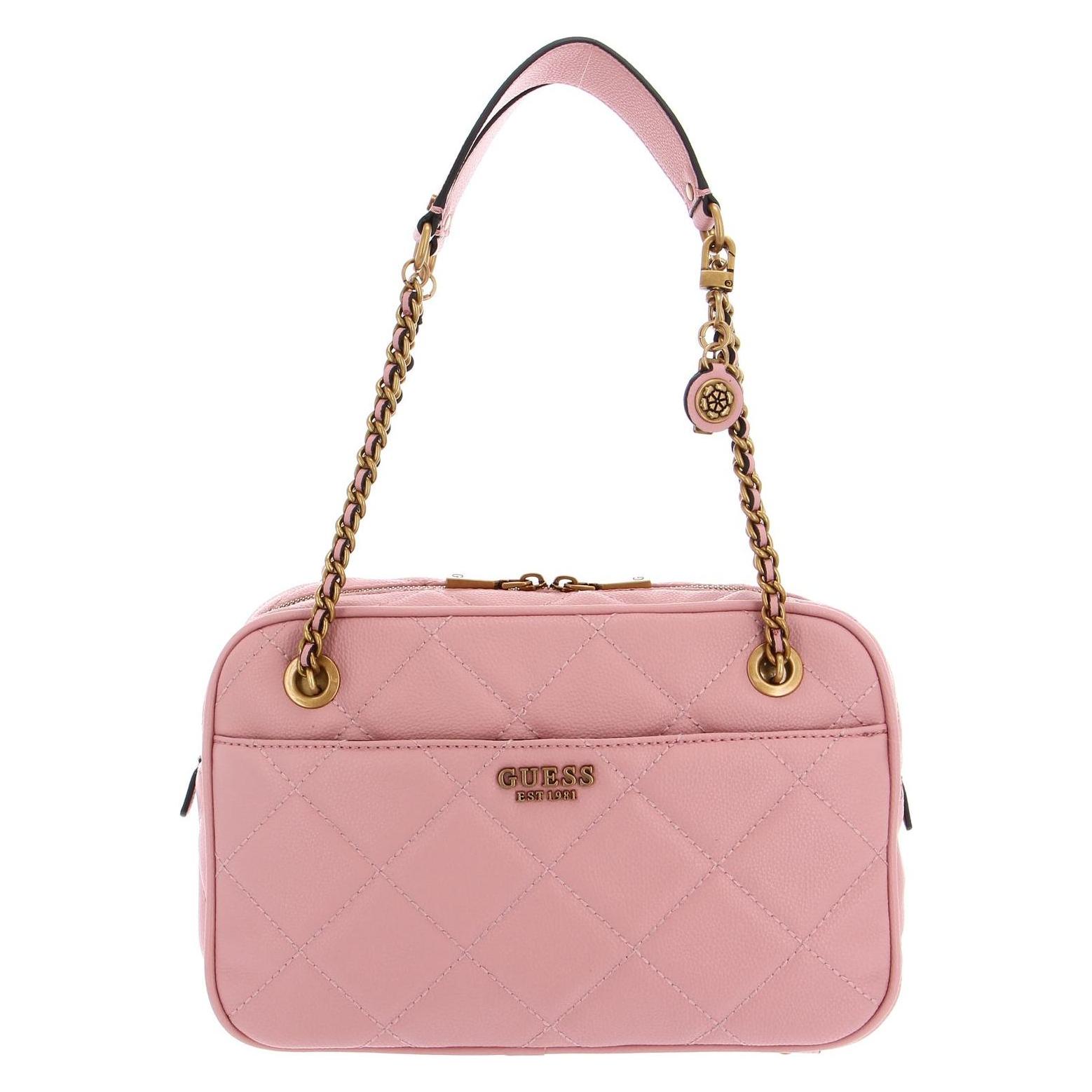 Guess, Damen, Handtasche, Abey Top Zip Shoulder Bag, Rosa
