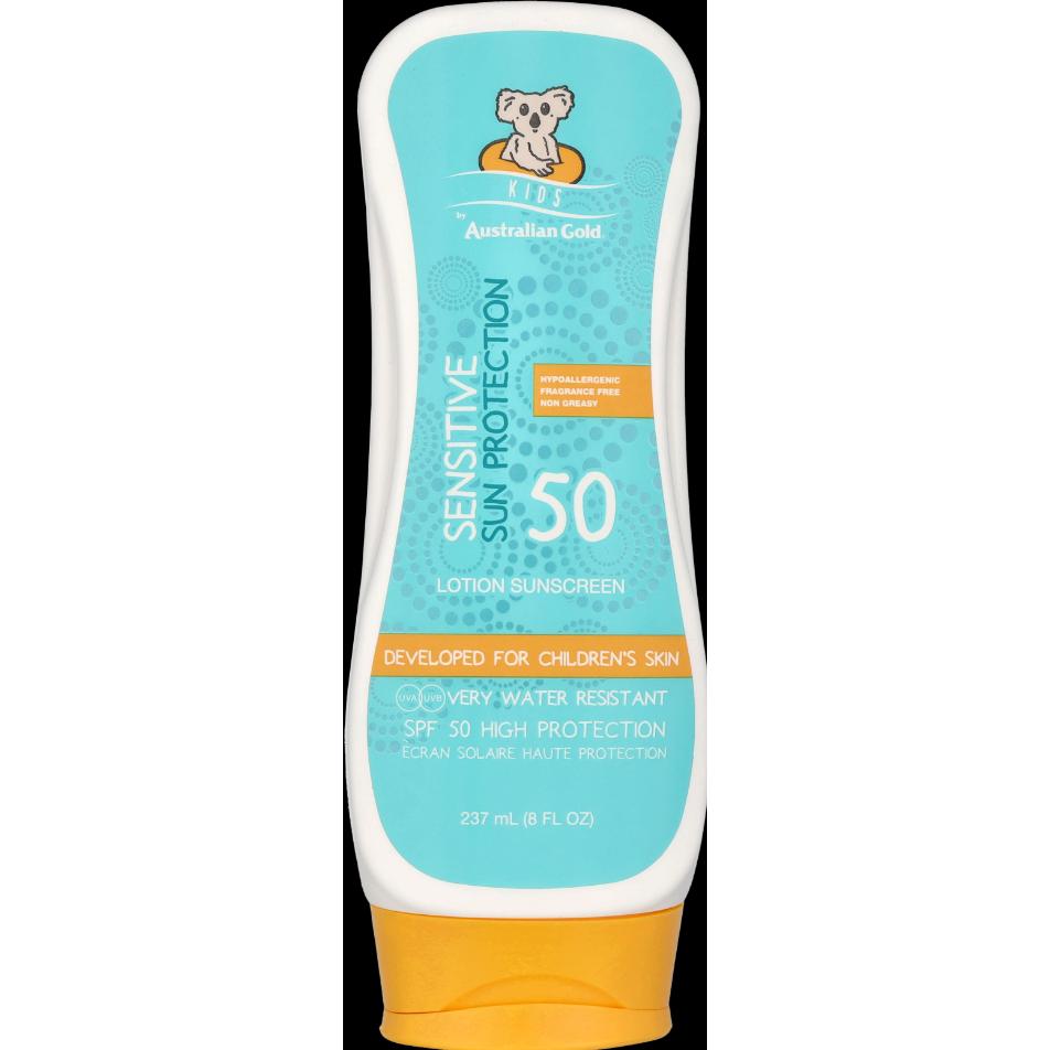 Australian Gold, Sonnencreme, Sensitive Protection (Sonnenlotion, SPF 50, 237 ml)