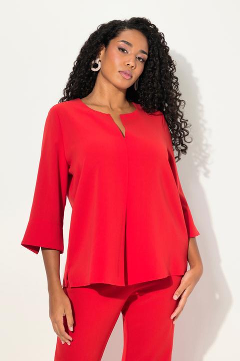 Produktbild Ulla Popken Tunika, Acetat, Tunika-Ausschnitt, Kellerfalte, 3/4-Arm (58)