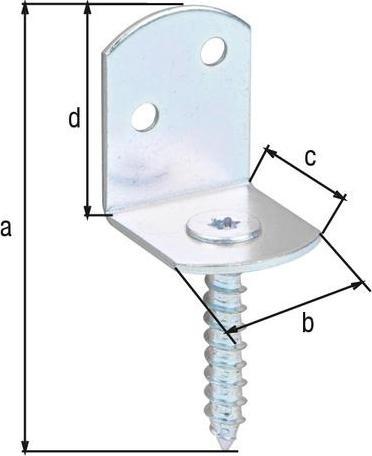 Produktbild GAH Flechtzaunhalter 83x32x30x38mm galvanisch gelb verzinkt L-Form