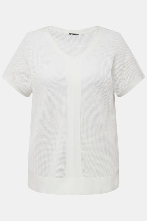 Produktbild Ulla Popken Pullover, Struktur, Oversized, V-Ausschnitt, ärmellos (54)