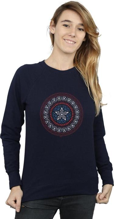 Actual product image Womens/Ladies Captain America Ornamental Shield Sweatshirt (XL)