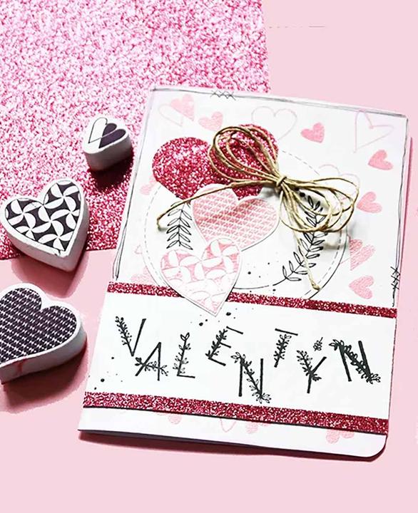 Image du produit Aladine Set de tampons Hearts, avec coussins encreurs, 35 pcs.