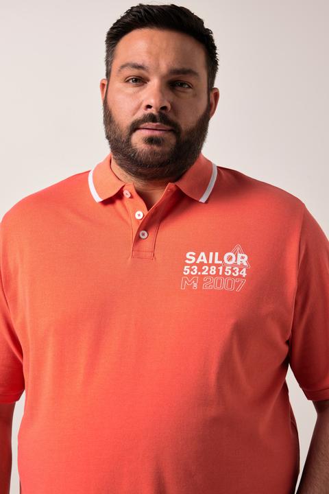 Actual product image Men+ Poloshirt, Bauchfit, Halbarm, Piqué, Print (7XL)