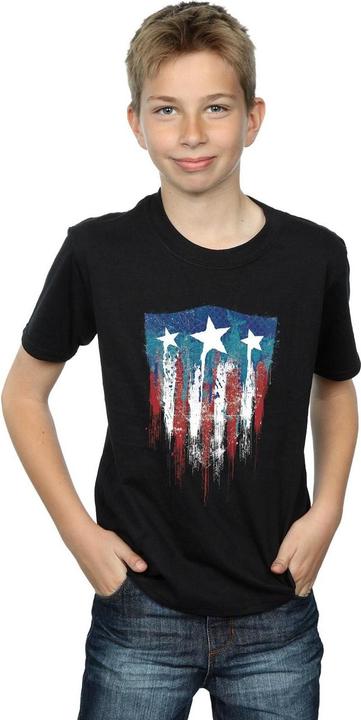 Actual product image Boys Captain America Flag Shield T-Shirt (152, 158)