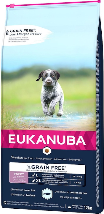 Produktbild Eukanuba Grainfree Puppy L/XL Salmon (Welpe + Kitten, 1 Stk., 12000 g)