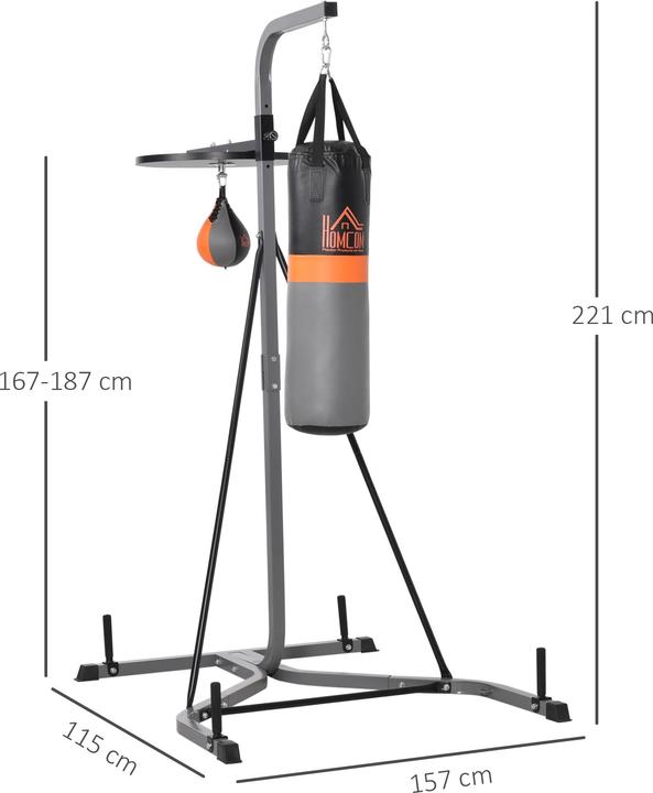 Immagine prodotto Homcom Supporto per sacco da boxe con palla da boxe (44 kg)