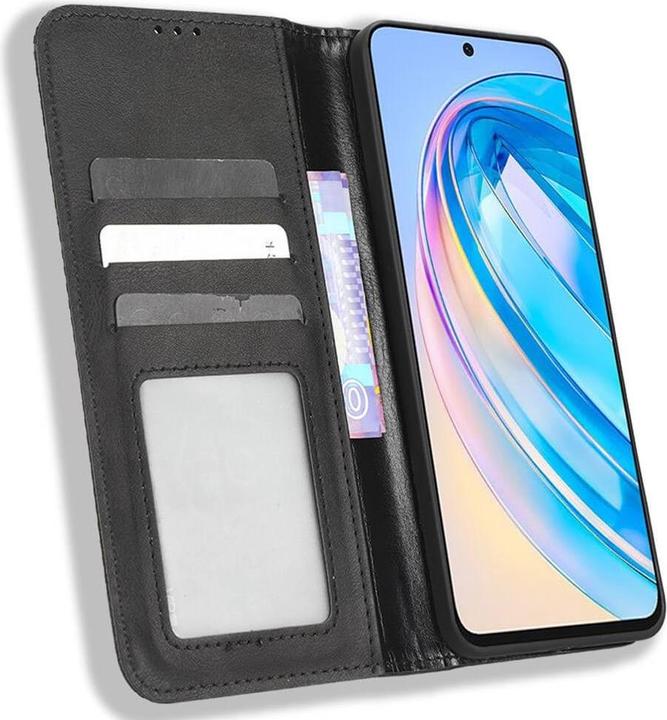 Actual product image Cover-Discount Honor X8a - Vintage Flip Case Cover black (Honor X8a)