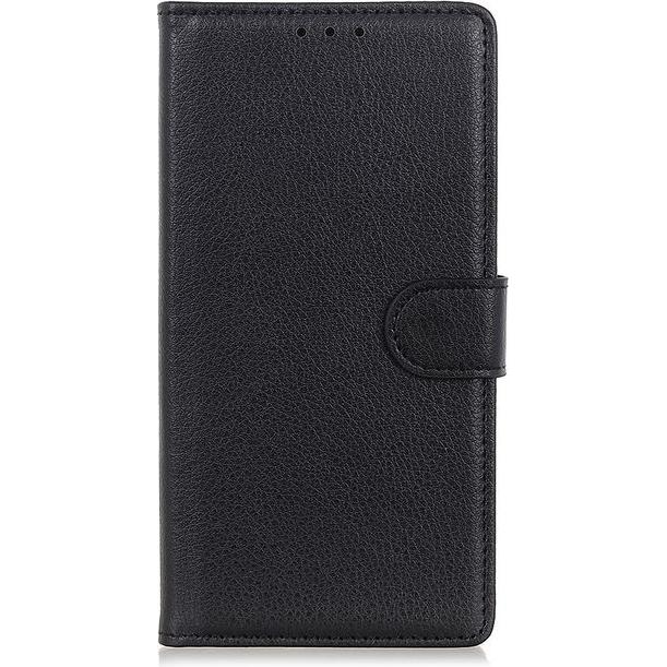 MU Classic Litchi Leder Bookcover Series (Huawei Mate 40 Pro), Smartphone Hülle, Schwarz