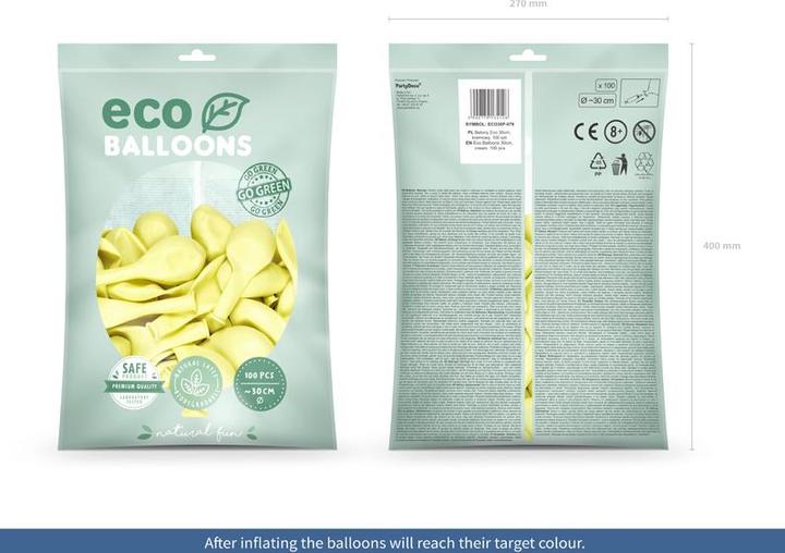 Actual product image Partydeco Eco Balloons 30 cm, Pastel, Cream (1 pck.) (100 x)