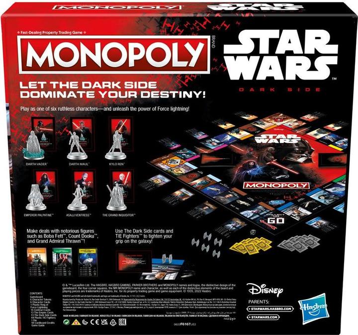 Produktbild Monopoly Dark Side (Arabisch, Bulgarisch, Dänisch, Deutsch, Englisch, Finnisch, Italienisch, Kroatisch, Lettisch, Niederländisch, Norwegisch, Polnisch, Portugiesisch, Rumänisch, Schwedisch, Slowakisch, Slowenisch, Spanisch, Tschechisch, Türkisch, Ungarisch, 2 - 6 Spieler)