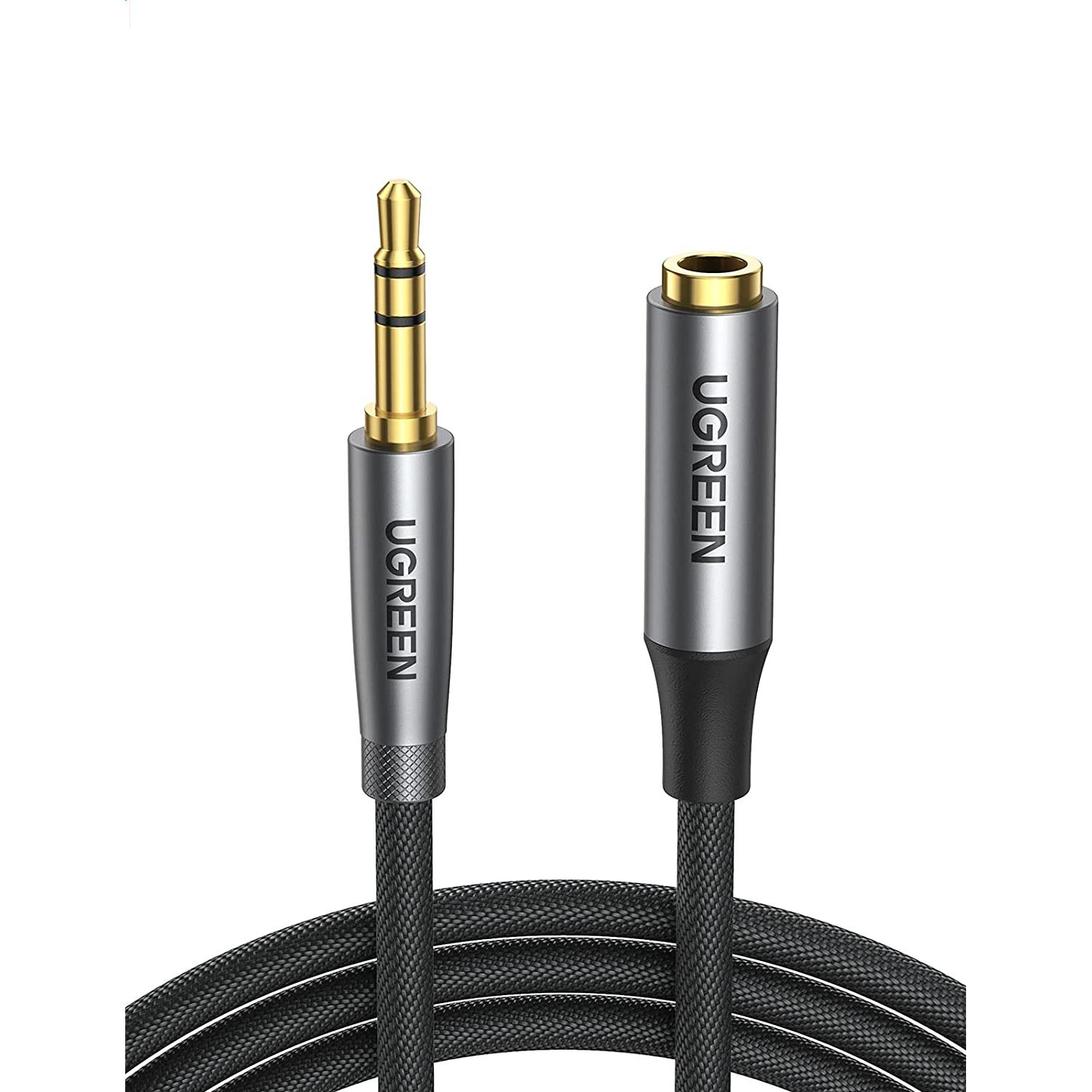 Ugreen AV190 AUX jack audio extender 3.5 mm, 1m (black) (1 m, 3.5mm Klinke (AUX)), Audio Kabel