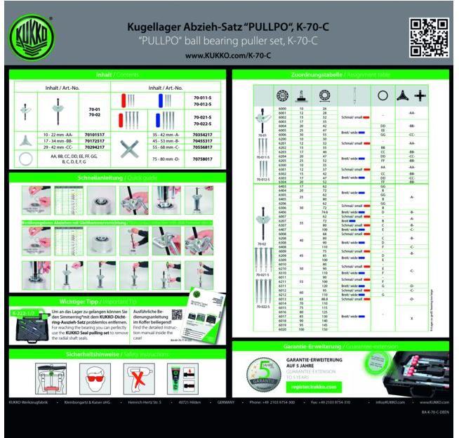 Produktbild Kukko Kugellagerabziehersatz K-70
