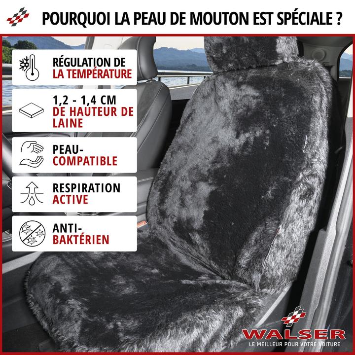 Image du produit Walser Housse de siège de voiture en peau d'agneau Maya, housse de siège de voiture simple, housse en peau