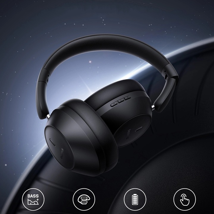 Actual product image Baseus Bass 30 Max Wireless Headphones (black) (50 h, Wireless)