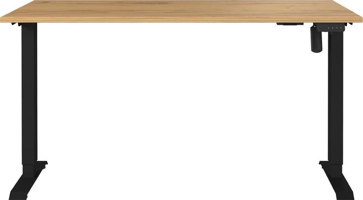 Actual product image Germania Boras height-adjustable desk navarra-oak rectangular, C-foot frame black 140.0 (140 x 80 x 71 cm)