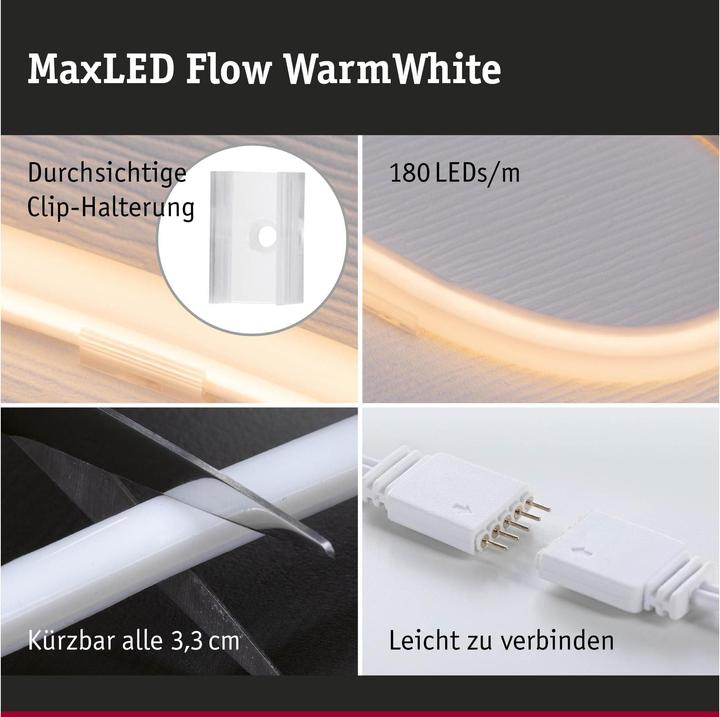 Image du produit Paulmann Kit MaxLED Flow Stripe (Blanc chaud, 150 cm, Intérieur)