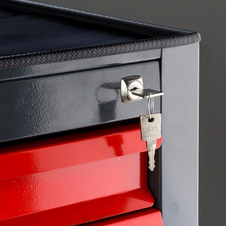 Produktbild Dema Schubladenschrank "Fernando Maxi" 10 Schubladen Anthrazit/Rot (57 cm, 90 cm)