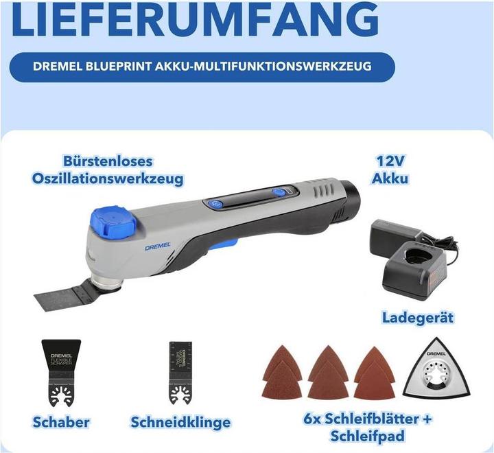 Produktbild Dremel Akku Multi-Tool MM12V-S1 Oszillationssäge 12V Säge (Multifunktionswerkzeug)