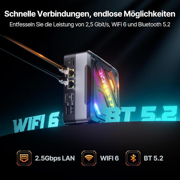 Immagine prodotto AceMagic Mini Gaming PC AM18 mit Ryzen 7 und DDR5 RAM (32 GB, AMD Ryzen 7 8845HS)