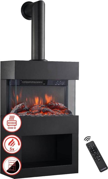 Actual product image Kaminio HENRI electric fireplace with stovepipe
