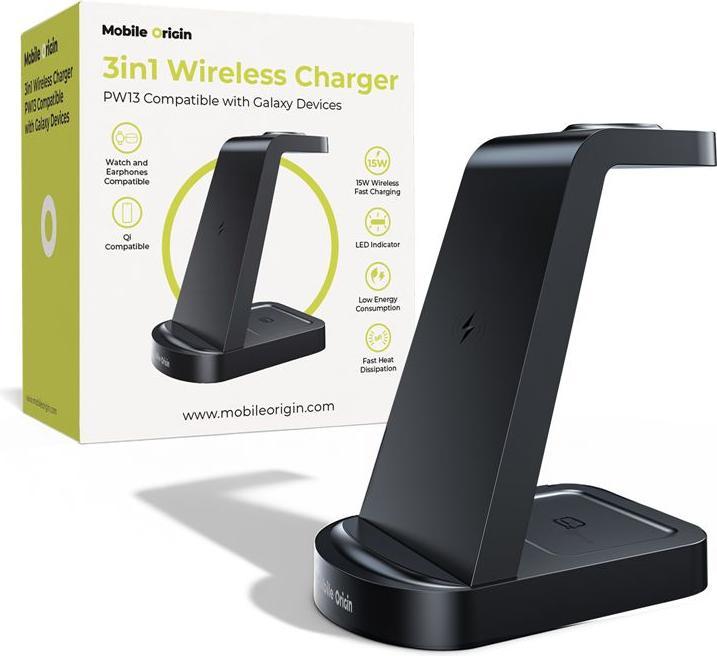 Mobile Origin 3in1 Wireless Charger PW13 Samsung Compatible