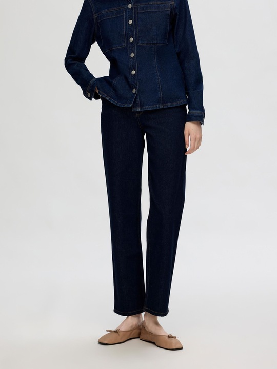 Produktbild Selected Femme Dunkelblaue Straight Fit Jeans (W31/L32)