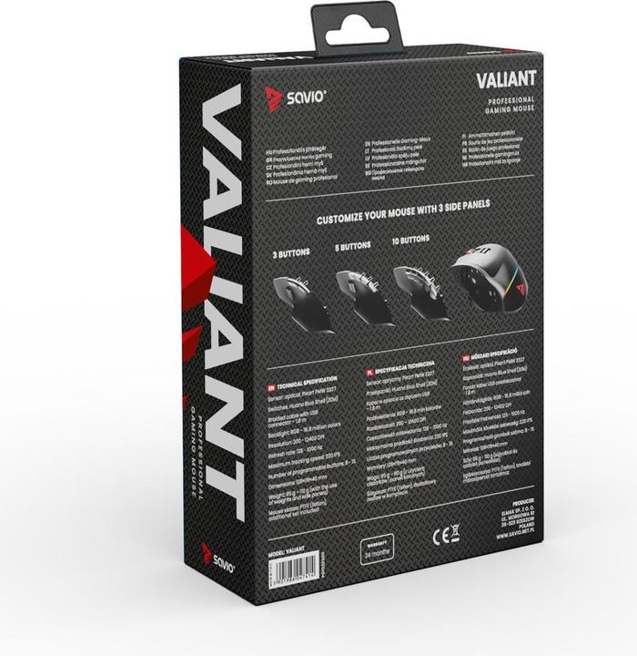 Actual product image Savio Valiant RGB Gaming Mouse (Cable)