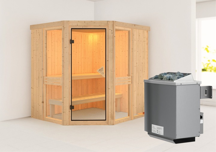 Actual product image Karibu Amelia 1 without roof rim (9 KW internal control)