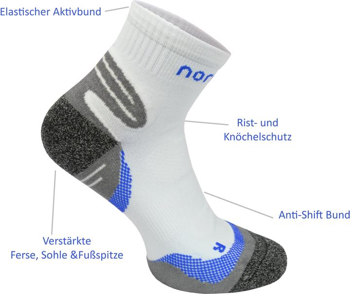 Immagine prodotto Normani 3 paia di calzini sportivi a gamba corta con suola rinforzata (confezione da 3, 35 - 38)