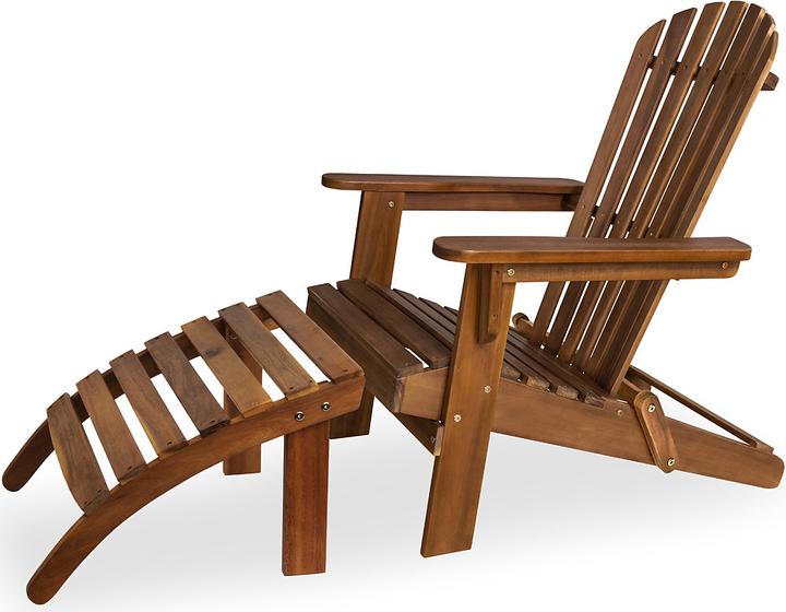 Actual product image Casaria Adirondack sun lounger set of 2 with footrest