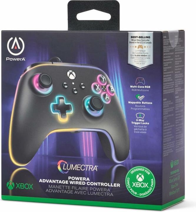 Produktbild PowerA XB Controller Advantage wired Lumectra black (Xbox Series X, Xbox Series S, PC)