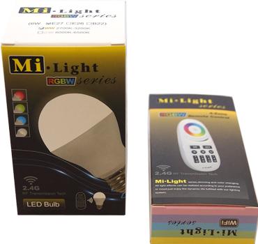 Immagine prodotto Milight Lampadina LED RGB+bianco caldo 6W con telecomando (E27, 550 lm, 1 x)