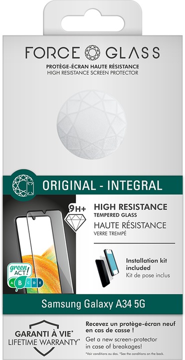Actual product image Bigben Connected Glass screen protector (1 Piece, Samsung Galaxy A34 5G)