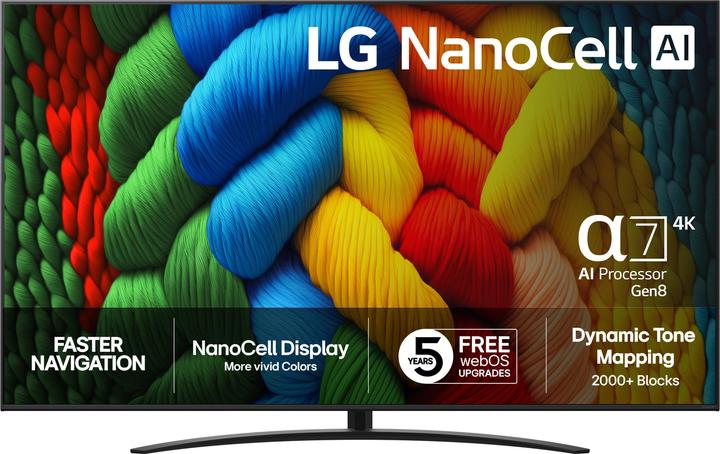 Immagine prodotto LG 86NANO81A6A Ultra HD HDR NANO-TV 86 (217 cm) (50", Nano-Cell, 4K, 2025)