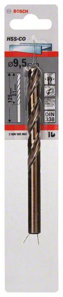 Immagine prodotto Bosch Professional Zubehör Trapano per metallo HSS-Co, DIN 338, 9,5 x 81 x 125 mm, confezione da 1 pz. (9,5 mm)