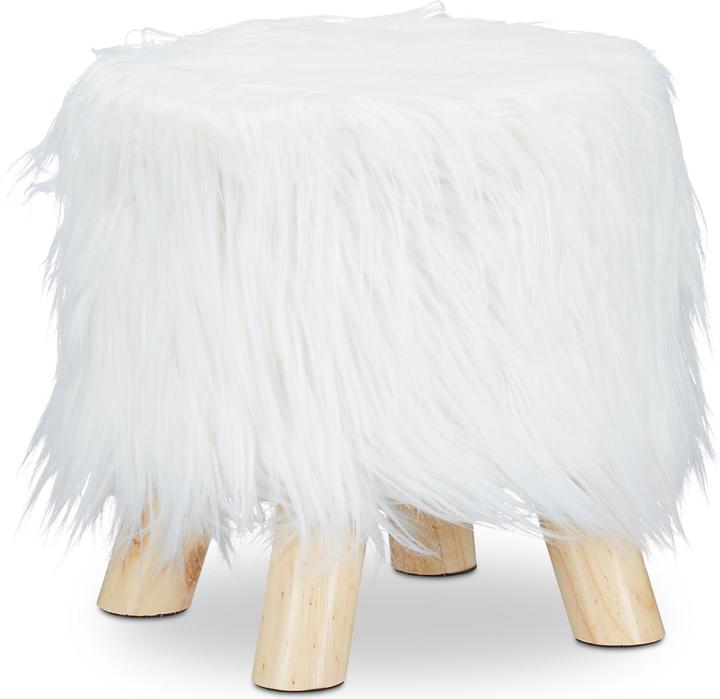 Actual product image Relaxdays Faux Footstool