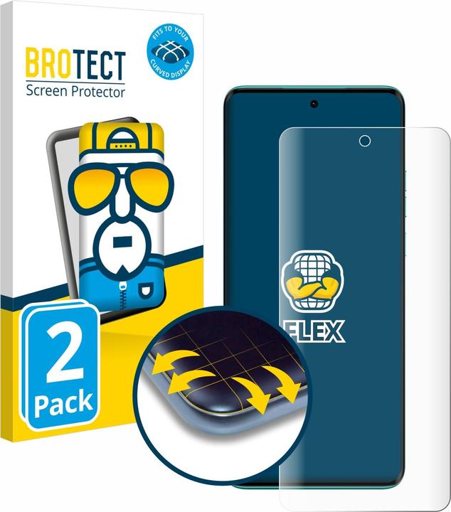 Produktbild BROTECT Fullscreen Schutzfolie Displayschutz Folie Klar Transparent (2 Stück, Motorola Edge 40 Neo)