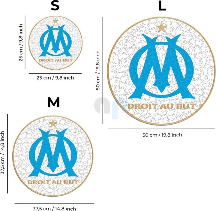 Image du produit Iconic Olympique de Marseille - Logo - Puzzle en bois Taille L (500 pièces) (500 pièces)