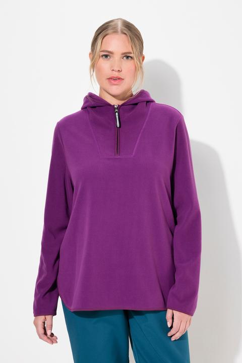 Produktbild Ulla Popken Fleece-Troyer, kurz, Oversized, Kapuze, Langarm, recycelt (42, 44)