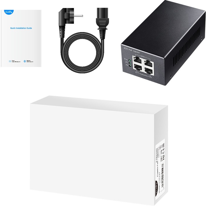 Immagine prodotto Cudy POE220 Adattatore PoE Gigabit Ethernet (802,3at (PoE+), 802.3af (PoE), 30 W)