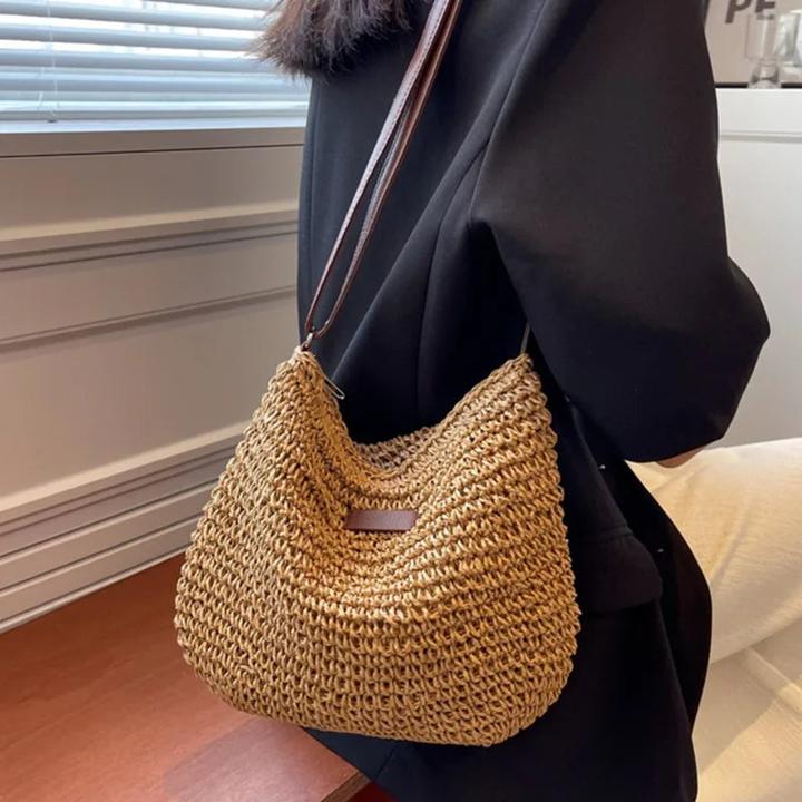 Immagine prodotto Only-Bags.Store Borsa di paglia estiva Crossbody Bag Beach Holiday Shopping Woven Shoulder Handbag Messenger Purses