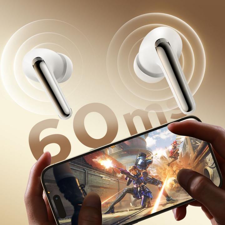 Actual product image Joyroom Funpods JR-FN1 wireless in-ear TWS Bluetooth 5.4 ANC ENC headphones - white (ANC, 7 h, Wireless)