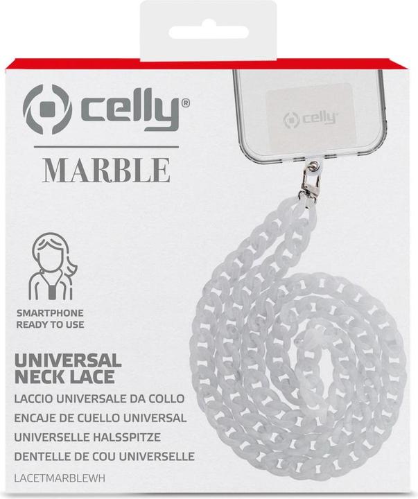 Produktbild Celly LACETMARBLEWH Smartphone/Handy-Zubehör Haken (TCL Plex, Oppo A3, Realme Q)