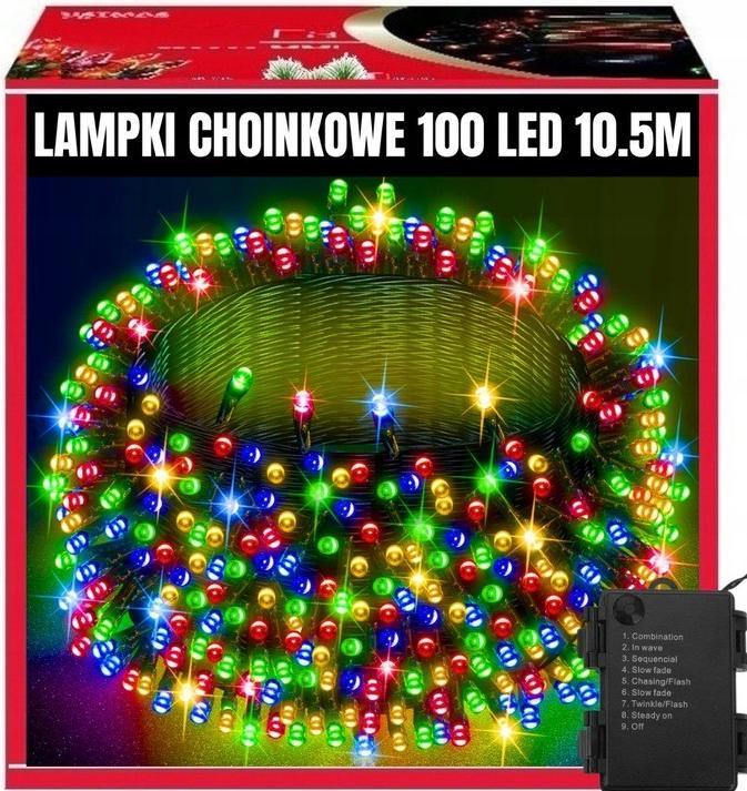 Actual product image Extralink Weihnachtslichter Kette 100led Dekorativ Multifarbig Mit Batterie 10,5m (10.50 m)