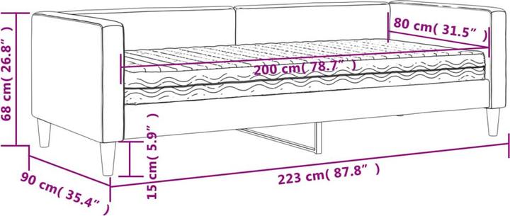Produktbild vidaXL Tagesbett mit Matratze (80 x 200 cm)
