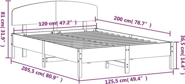 Image du produit vidaXL Bettgestell (120 x 200 cm)