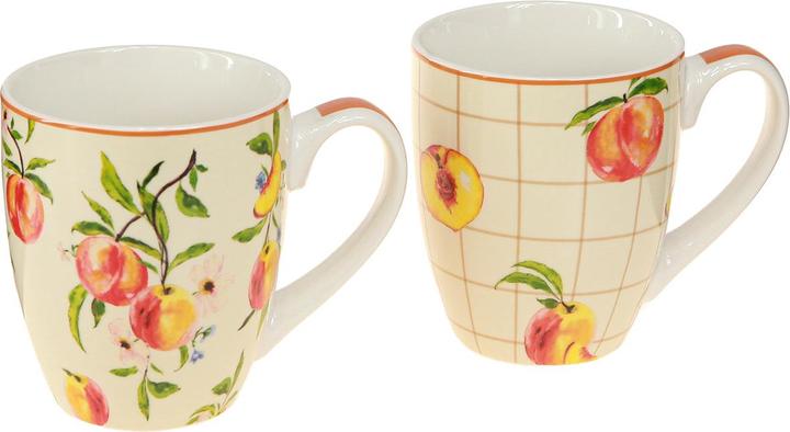 Viana tassen mit Pfirsich-Muster für Frische und Stil in Ihrer Küche (400 ml, 2 x)