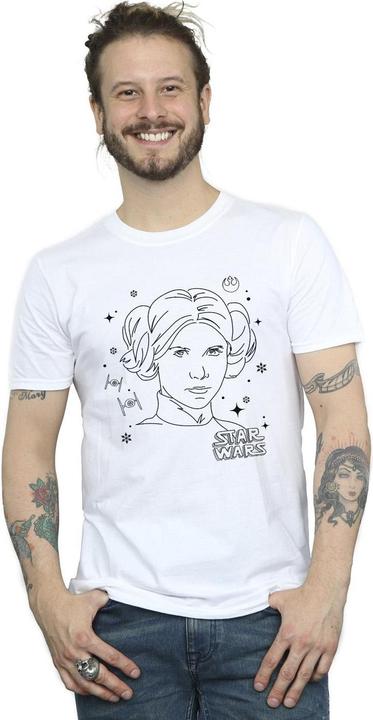 Immagine prodotto Star Wars Episode IV: A New Hope Leia Christmas Sketch Maglietta Uomo (4XL)
